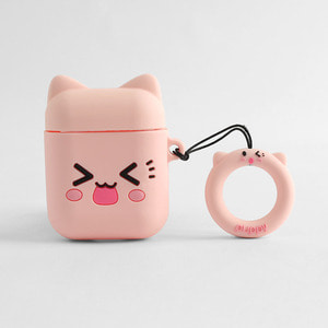 고양이 에어팟 실리콘 케이스(핑크) 케이스
